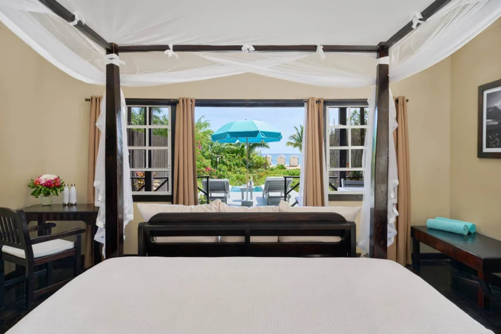Plunge Pool view from bed Keyonna Beach Antigua